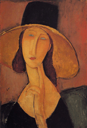Jeanne Hébuterne in large hat - Amedeo Modigliani