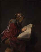 Oude lezende vrouw - Rembrandt van Rijn