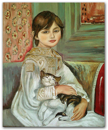 reproductie schilderij Julie Manet van Pierre-August Renoir - Kunstreplica.nl