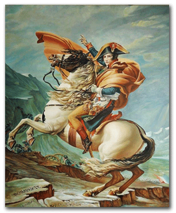 replica schilderij Napoleon crossing the Alps - KunstReplica.nl