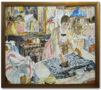 reproductie schilderij De strijkster van Rik Wouters