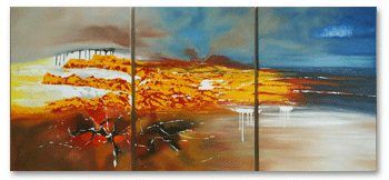 reproductie schilderij van foto modern drieluikschilderij